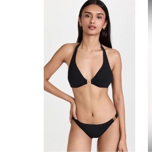 TORY BURCH Miller Halter Bikini Top Black